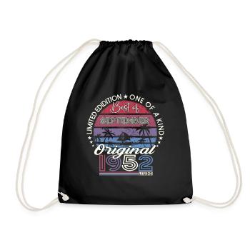 Original September Vintage 1952 Birthday Funny - Drawstring Bag - black - Front