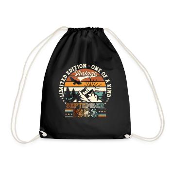 Septembre Né 1956 Cadeau du 66e anniversaire - Sac de sport léger - noir - Devant