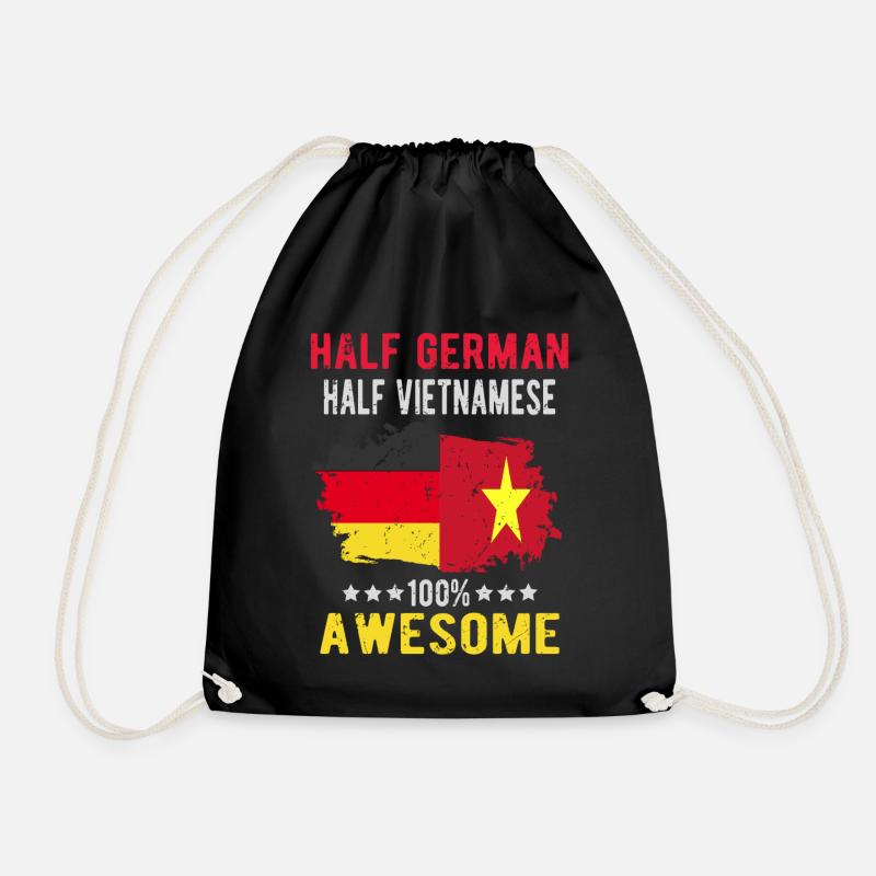 Halb Deutsch Halb Vietnamese - Turnbeutel - Schwarz
