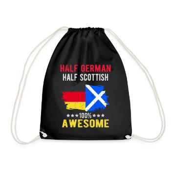 Halb Deutsch Halb Schotte - Turnbeutel - Schwarz - Vorne