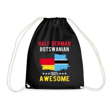 Half German Half Batswana - Drawstring Bag - black - Front