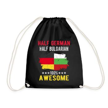 Halb Deutsch Halb Bulgare - Turnbeutel - Schwarz - Vorne