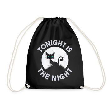 Ce soir, c’est la nuit Black Cat Halloween - Sac de sport léger - noir - Devant