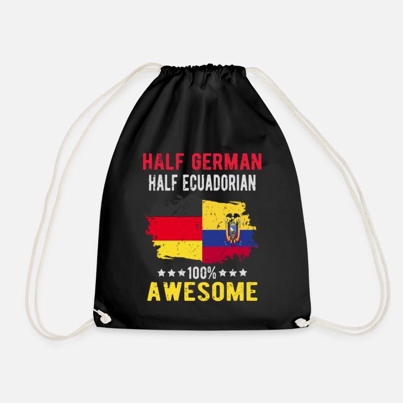 Halb Deutsch Halb Ecuadorianer - Turnbeutel - Schwarz