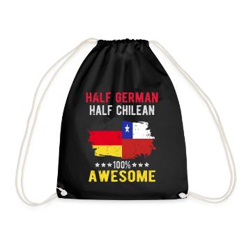 Half German Half Chilean - Drawstring Bag - black - Front