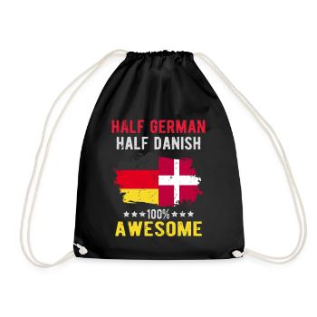 Half German Half Dane - Drawstring Bag - black - Front