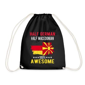 Moitié allemand moitié macédonien - Sac de sport léger - noir - Devant