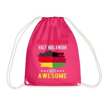 Half German Half Malawi - Drawstring Bag - fuchsia - Front