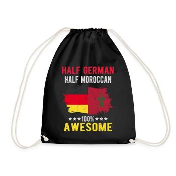 Halb Deutsch Halb Marokkaner - Turnbeutel - Schwarz - Vorne