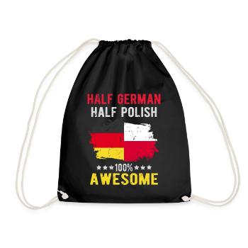 Halb Deutsch Halb Singapurer - Turnbeutel - Schwarz - Vorne
