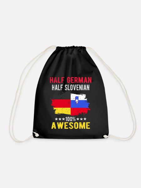 Halb Deutsch Halb Slowenier - Turnbeutel - Schwarz
