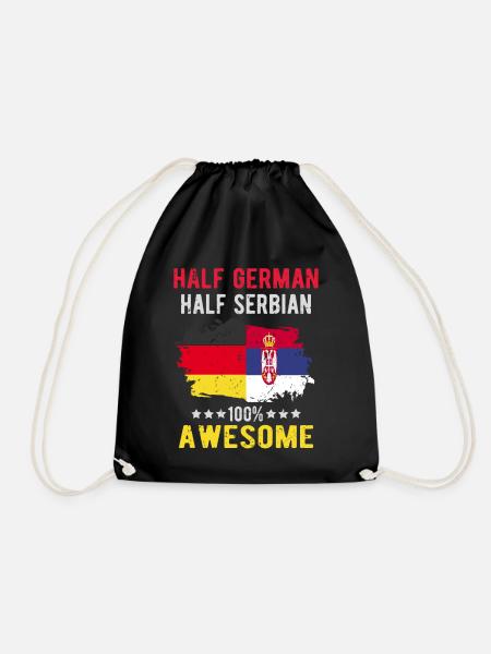 Halb Deutsch Halb Serbier - Turnbeutel - Schwarz
