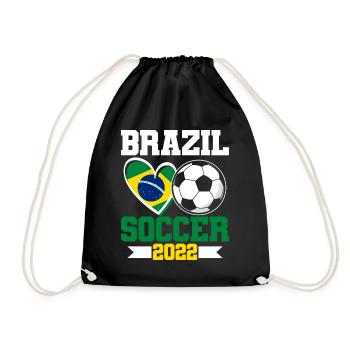 Brazil Soccer 2022 Brazil Jersey - Drawstring Bag - black - Front
