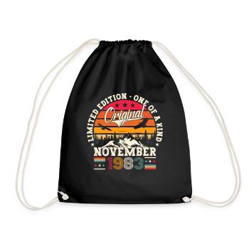 Original novembre 1983 Cadeau du 39e anniversaire - Sac de sport léger - noir - Devant