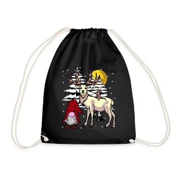 St. Nicholas Forest Xmas Christmas Fantasy Christmas - Drawstring Bag - black - Front