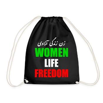 Women life freedom - Turnbeutel - Schwarz - Vorne