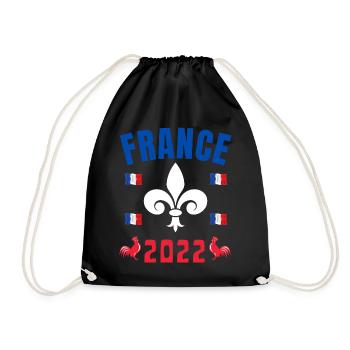 France 2022 Football Maillot Les Bleus Coq Drapeau - Sac de sport léger - noir - Devant