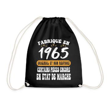 1965 anniversaire année de naissance cadeau humour - Sac de sport léger - noir - Devant