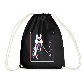 Horse Techno 3D Party Drugs Ketamine - Drawstring Bag - black - Front