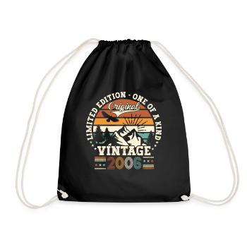 Vintage Vintage 2006 16th Birthday Gift Man - Drawstring Bag - black - Front