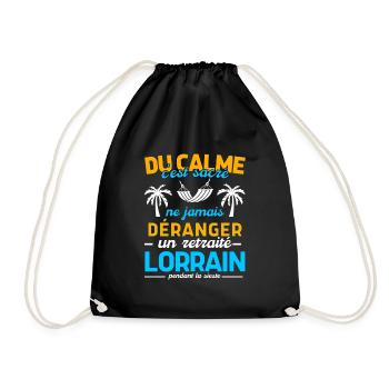 Cadeau Humour Homme Retraité Lorrain - Sac de sport léger - noir - Devant