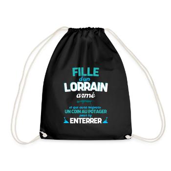 Cadeau Humour Fille Lorraine noel anniversaire - Sac de sport léger - noir - Devant