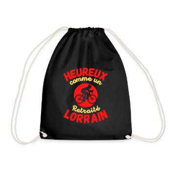 Cadeau retraité Lorrain cycliste - Sac de sport léger - noir - Devant