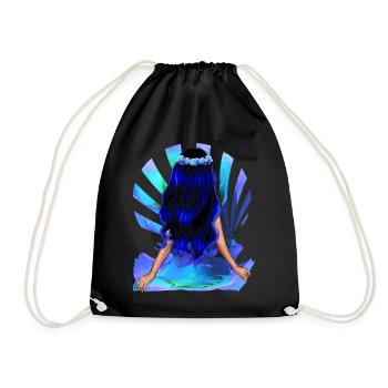 Fleur Enfant Noir Bleu Cheveux Rose Fille - Sac de sport léger - noir - Devant