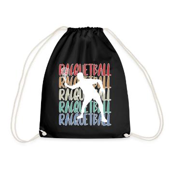 Racquetball Spieler - Turnbeutel - Schwarz - Vorne