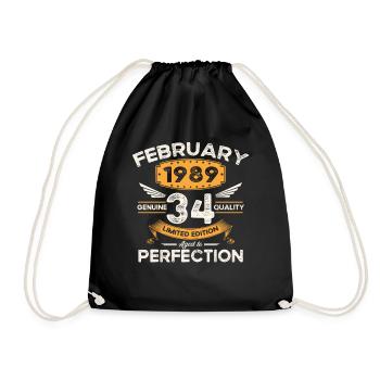 Né en 1989 Vintage 34ème anniversaire Rétro - Sac de sport léger - noir - Devant