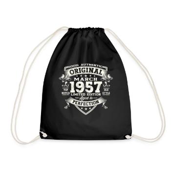 66e anniversaire Mann Original March Né en 1957 - Sac de sport léger - noir - Devant