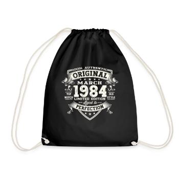 39th birthday Mann Original March Born 1984 - Drawstring Bag - black - Front
