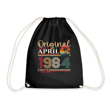39e anniversaire homme April Né 1984 Original - Sac de sport léger - noir - Devant