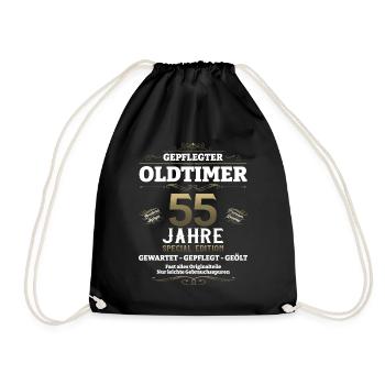 55. Geburtstag Mann Oldtimer Jahrgang 1968 - Turnbeutel - Schwarz - Vorne