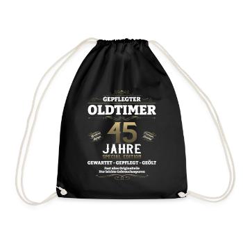 45. Geburtstag Mann Oldtimer Jahrgang 1978 - Turnbeutel - Schwarz - Vorne