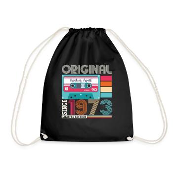 50e anniversaire homme April Born 1973 Cassette - Sac de sport léger - noir - Devant