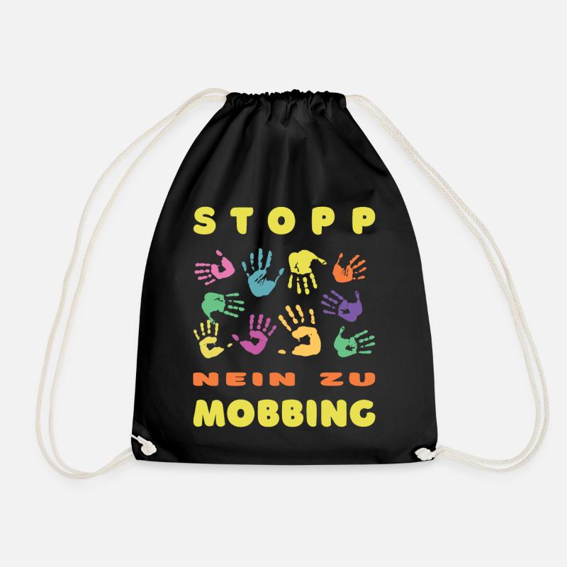 Stopp Mobbing - Nein zu Mobbing - Turnbeutel - Schwarz