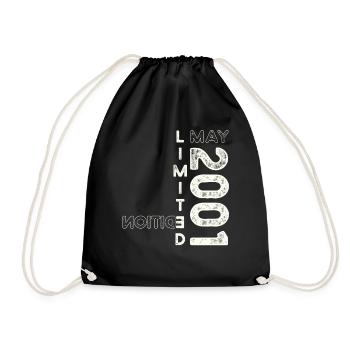 22nd Birthday Man Legendary May Vintage 2001 - Drawstring Bag - black - Front