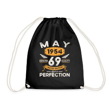 69th Birthday Man May Born 1954 Legendary - Drawstring Bag - black - Front