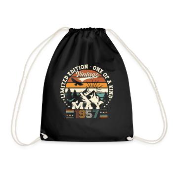 66e anniversaire Man May Millésime 1957 Millésime - Sac de sport léger - noir - Devant