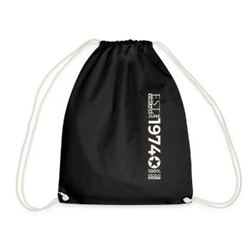 49th Birthday Man Original June Year 1974 - Drawstring Bag - black - Front