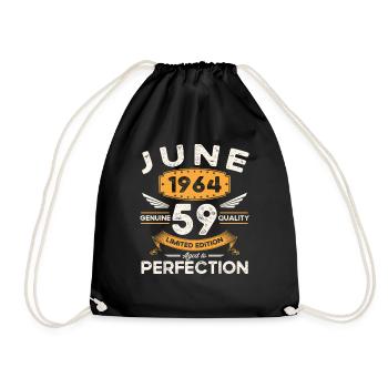 59e anniversaire Homme Juin Né en 1964 Légendaire - Sac de sport léger - noir - Devant