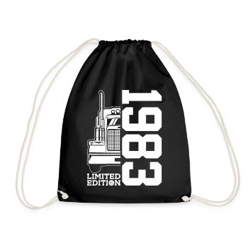 LIMITED EDITION 1983 TRUCKER 43RD BIRTHDAY TRUCK - Drawstring Bag - black - Front