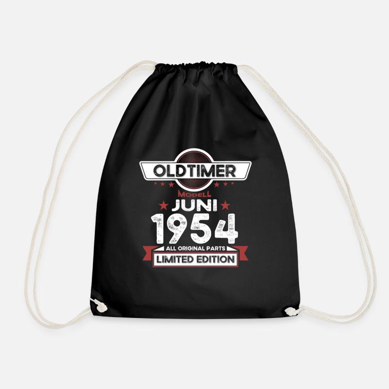 70. Geburtstag Mann Oldtimer Juni Jahrgang 1954 - Turnbeutel - Schwarz