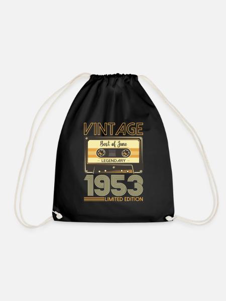70 Geburtstag Mann Kassette Juni Jahrgang 1953 - Turnbeutel - Schwarz