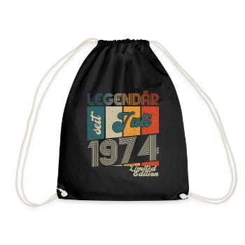 49. Geburtstag Mann legendär Juli Jahrgang 1974 - Turnbeutel - Schwarz - Vorne
