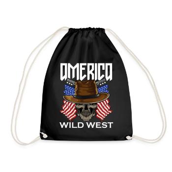 America Wild West - Turnbeutel - Schwarz - Vorne