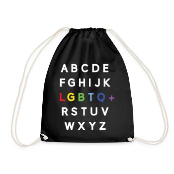 Pride Month LGBTQ - LGBTQ Alphabet - Drawstring Bag - black - Front