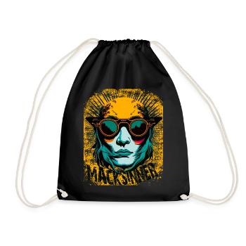 Sunglasses girl in sunburst - Drawstring Bag - black - Front
