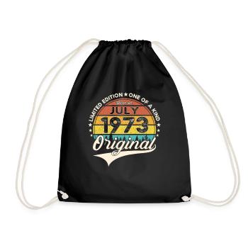 50th Birthday Man Born In July Born 1973 - Drawstring Bag - black - Front